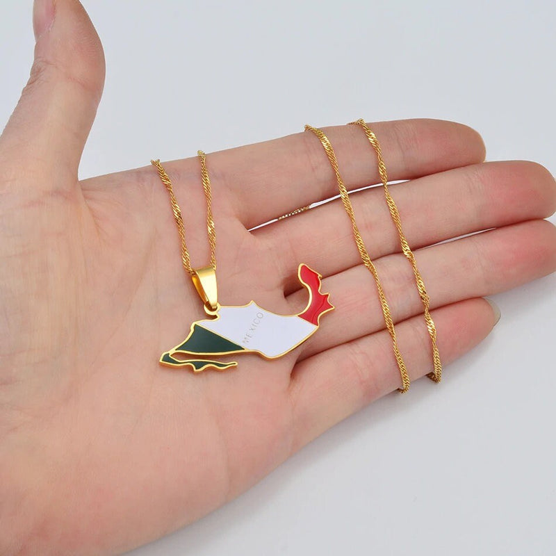 Mexico 18K Gold Plated Necklace / Mexico Jewelry / Mexico Pendant / Mexico Gift