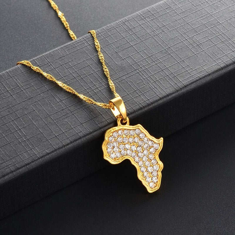 18K Gold Plated Tiny Africa necklace, Africa pendant, Africa Necklace for women men, Map of Africa necklace, African Gift, Africa Continent
