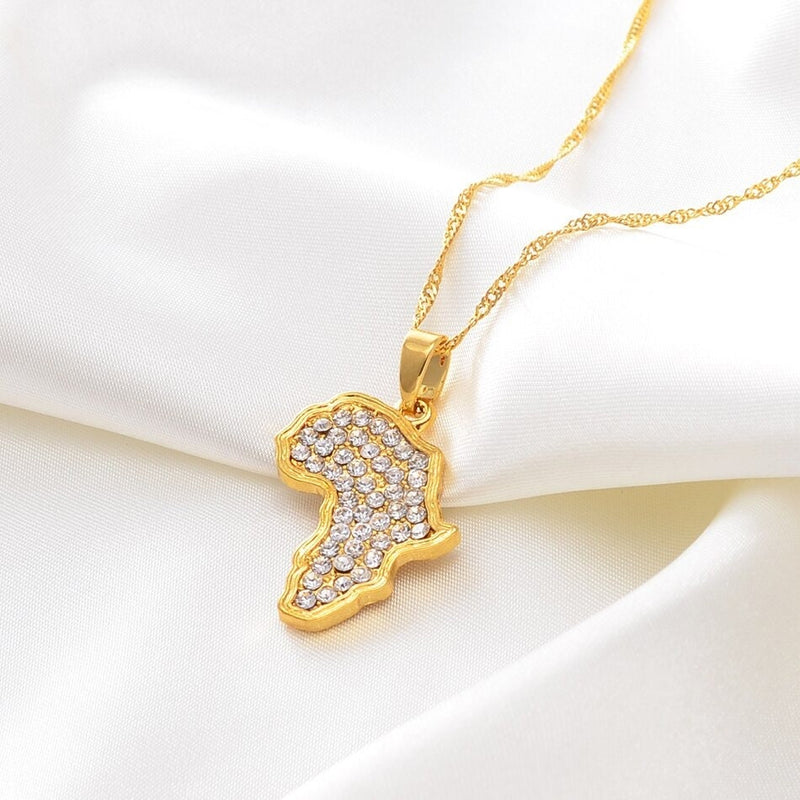 18K Gold Plated Tiny Africa necklace, Africa pendant, Africa Necklace for women men, Map of Africa necklace, African Gift, Africa Continent