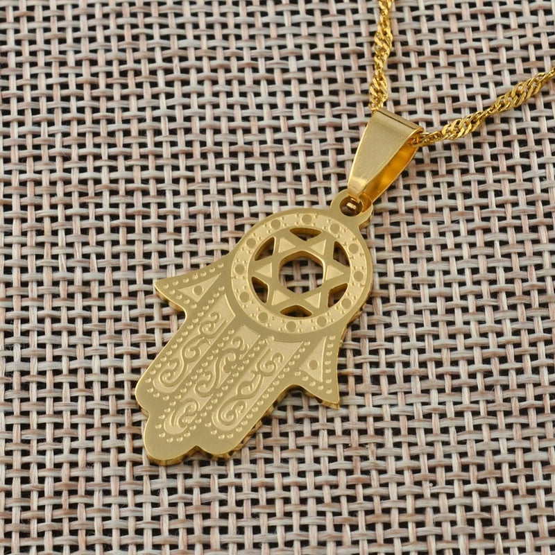 18K Gold Plated Hamsa Necklace / Hand of Fatima / Hand Of God Gold Plated Necklace / Hamsa Eye Necklace / Hamsa necklace / Gold Eye Necklace
