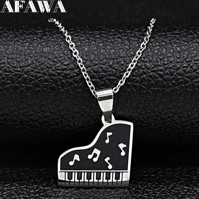 Piano Necklace/ Music Necklace / Music box pendant necklace/ Music note pendant / Sheet music necklace / Music note jewelry