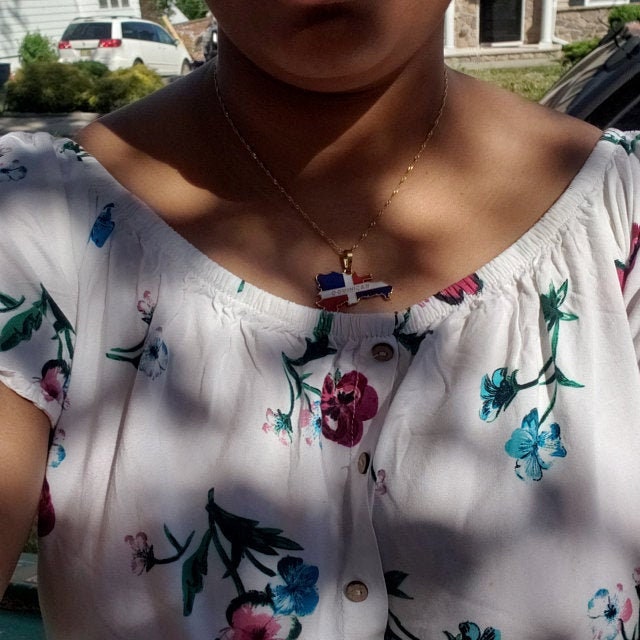 Dominican Map Full Color Necklace - Dominican gifts  - Dominican republic Necklace - Dominican republic gift - 1stCulture