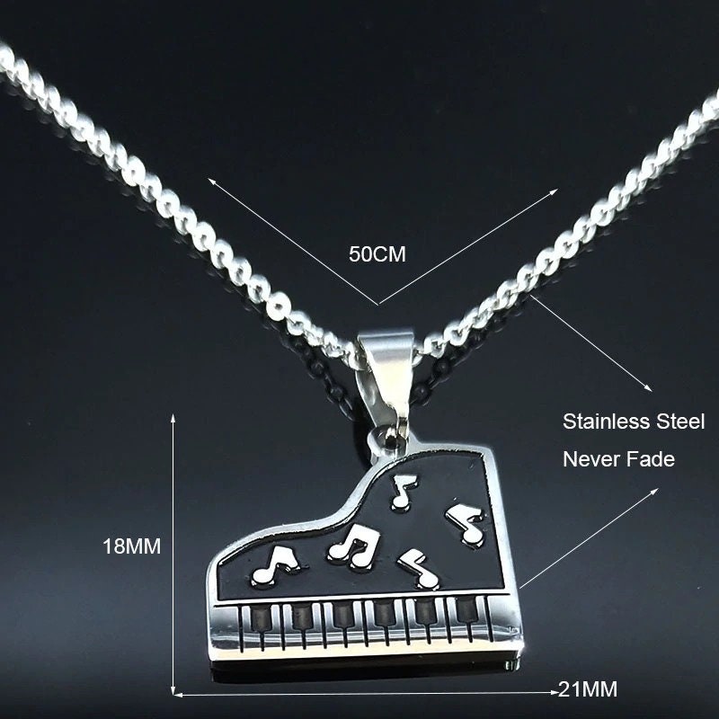 Piano Necklace/ Music Necklace / Music box pendant necklace/ Music note pendant / Sheet music necklace / Music note jewelry