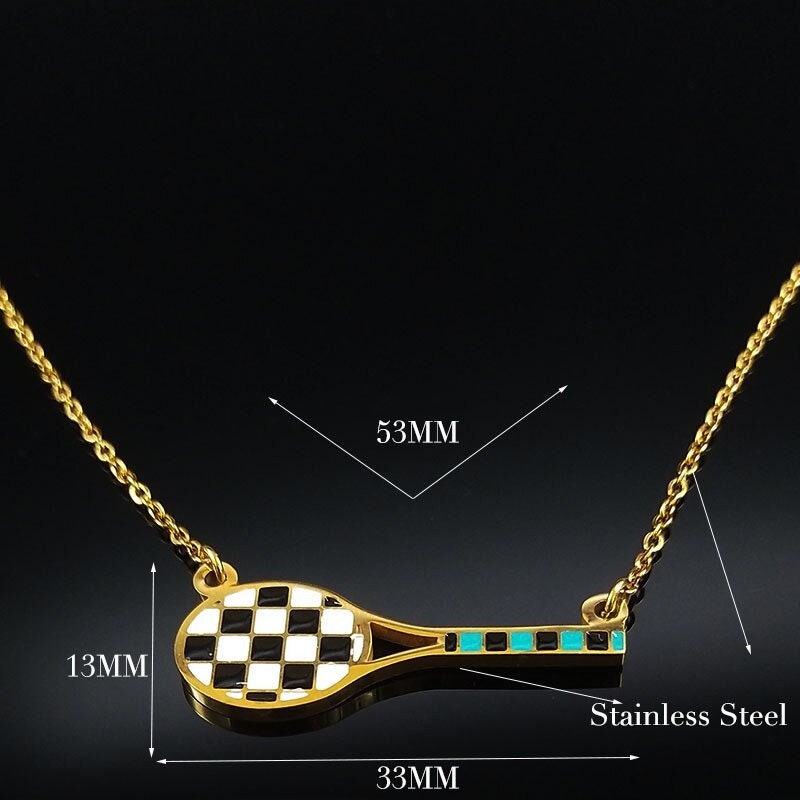 Gold Plated tennis necklace, Tennis gifts for women, Tennis necklace, Tennis chain, Tennis jewelry, Tennis ball, Tennis clothes,
