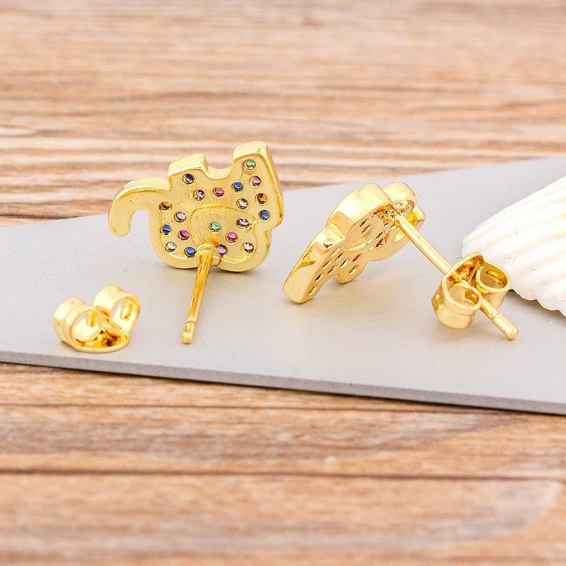 Small Elephant Earrings, Elephant Earrings, Gold plated elephant Earrings, Elephant charms, Elephant gift, Mothers day elephant Earrings