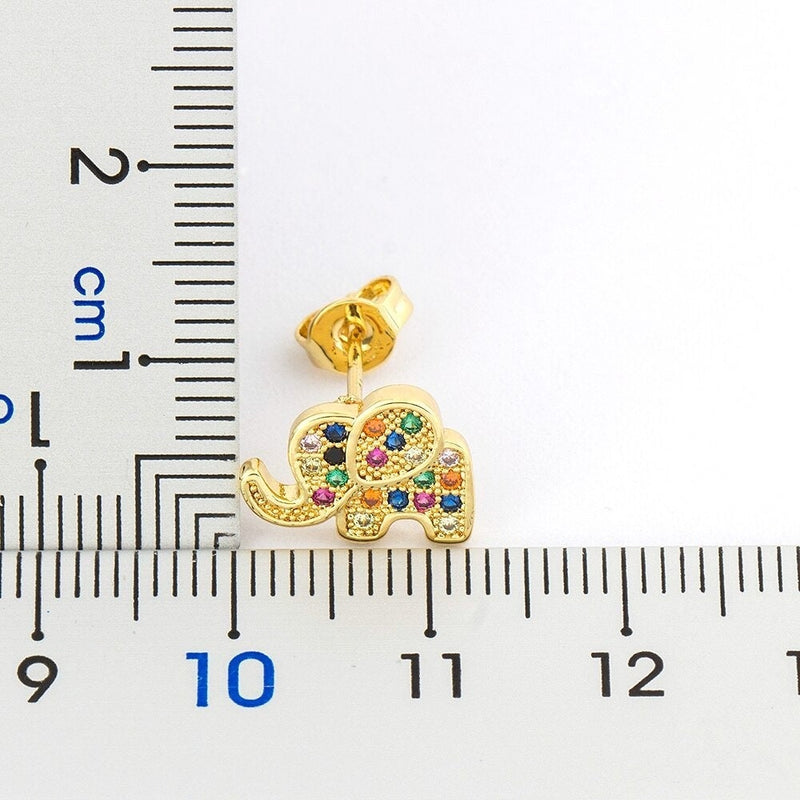 Small Elephant Earrings, Elephant Earrings, Gold plated elephant Earrings, Elephant charms, Elephant gift, Mothers day elephant Earrings