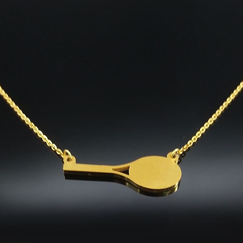 Gold Plated tennis necklace, Tennis gifts for women, Tennis necklace, Tennis chain, Tennis jewelry, Tennis ball, Tennis clothes,