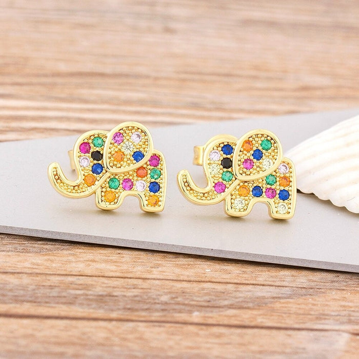 Small Elephant Earrings, Elephant Earrings, Gold plated elephant Earrings, Elephant charms, Elephant gift, Mothers day elephant Earrings