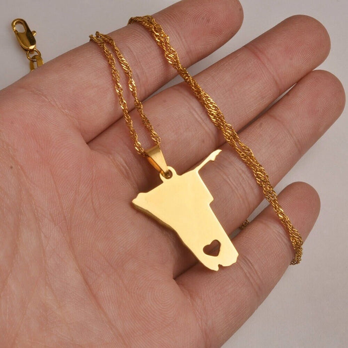 18K Gold Plated Namibia Map Necklace, Namibia necklace, Namibia flag, Namibia Jewelry, Namibia Pendant, Namibia Gifts, Namibia earrings