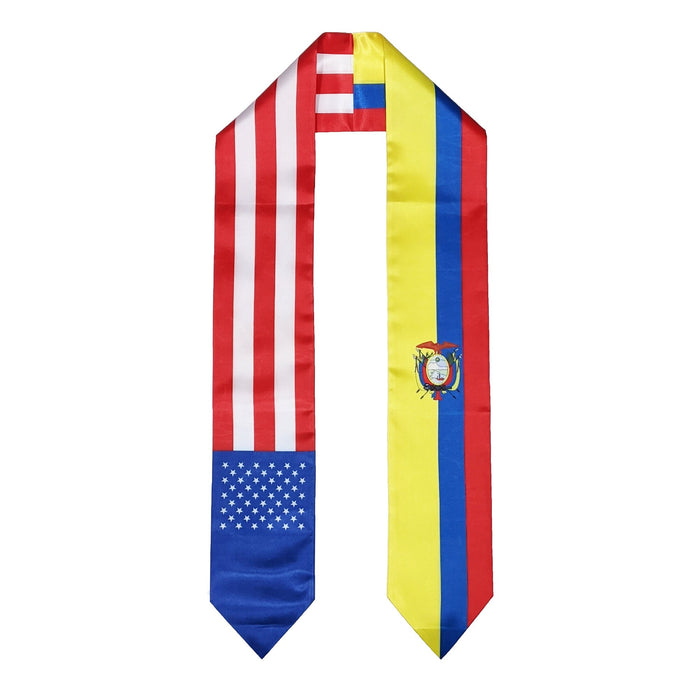 Ecuadorian American Graduation Stole, Ecuador America Graduation Sash, Ecuadorian Flag Graduation Stole