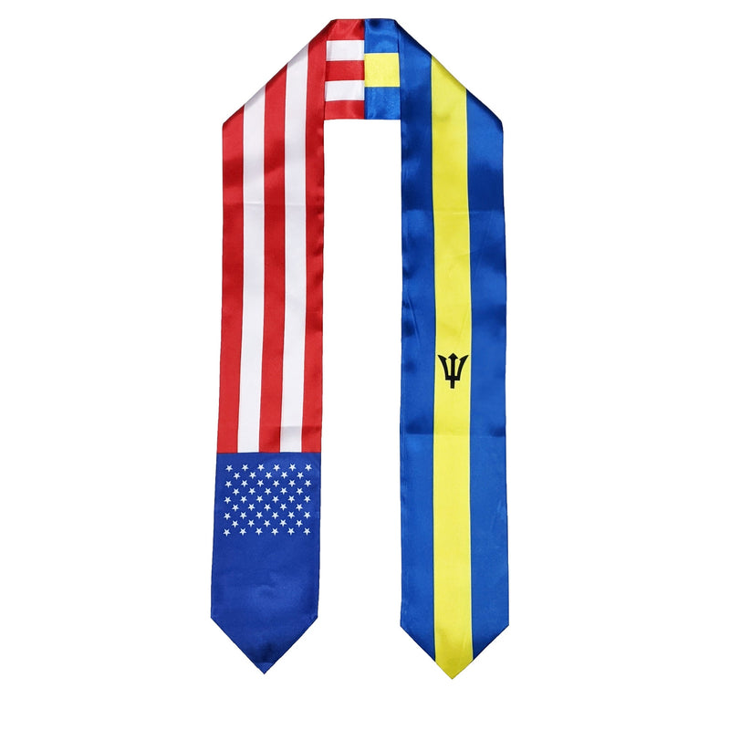Barbadian American Graduation Stole, Barbados America Graduation Sash, Barbadian Flag Graduation Stole, Bajan American Graduation Stole