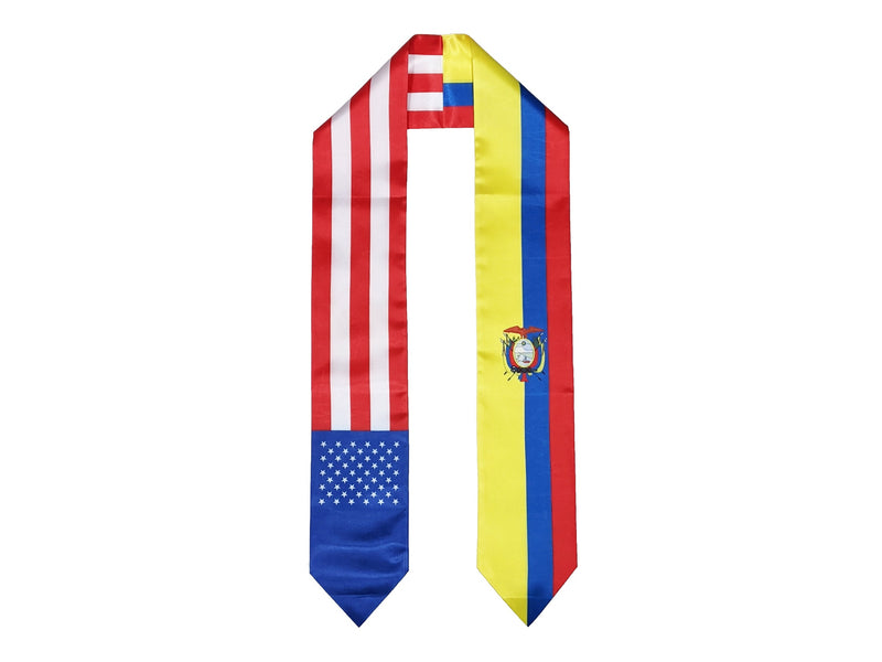 Ecuadorian American Graduation Stole, Ecuador America Graduation Sash, Ecuadorian Flag Graduation Stole