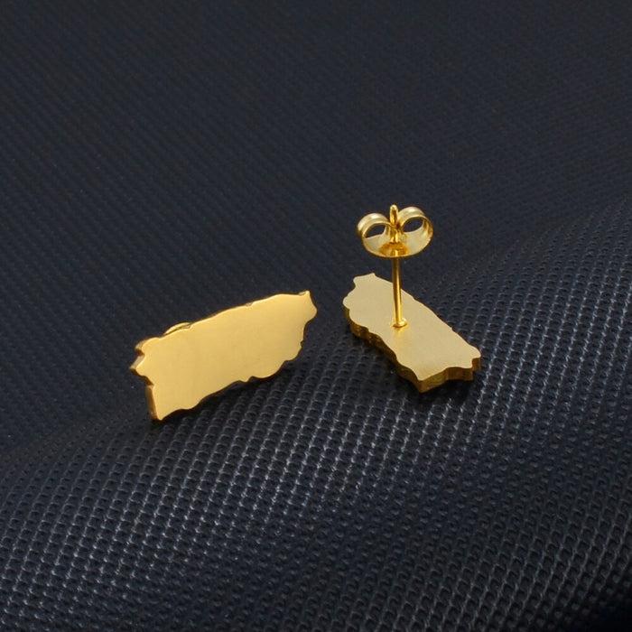 Puerto Rico 18K Gold Plated Earrings / Puerto Rico Jewelry / Puerto Rico Earrings / Puerto Rico Gift