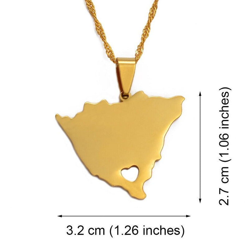 Nicaragua 18K Gold Plated Necklace / Nicaragua Flag Color Necklace / Nicaragua map / Nicaragua Jewelry / Nicaragua Pendant / Nicaragua Gift