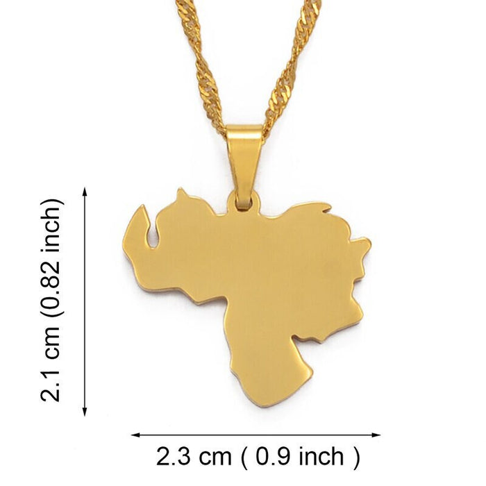 Venezuela 18K Gold Plated Necklace / Venezuela Jewelry / Venezuela Pendant / Venezuela Gift