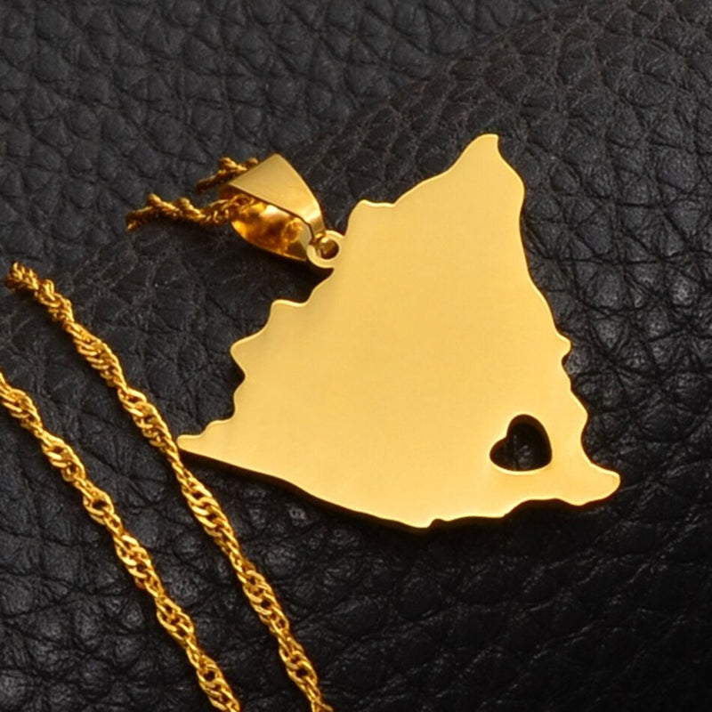 Nicaragua 18K Gold Plated Necklace / Nicaragua Flag Color Necklace / Nicaragua map / Nicaragua Jewelry / Nicaragua Pendant / Nicaragua Gift