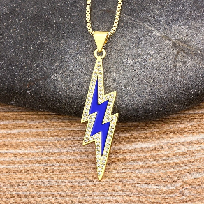 Lightning bolt necklace, lightning bolt necklace for men/women, lightning necklace, gold plated lightning Necklace