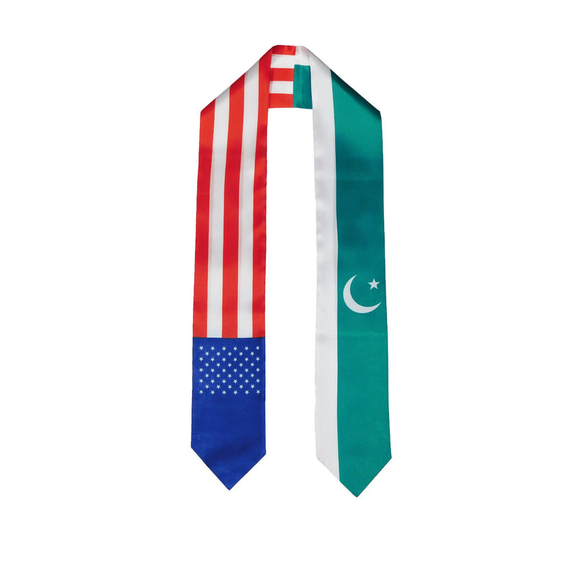 Pakistani American Flag Graduation Stole, Pakistan Flag Graduation Sash, Pakistan Graduation Stole, Pakistani Flag Graduation Stole