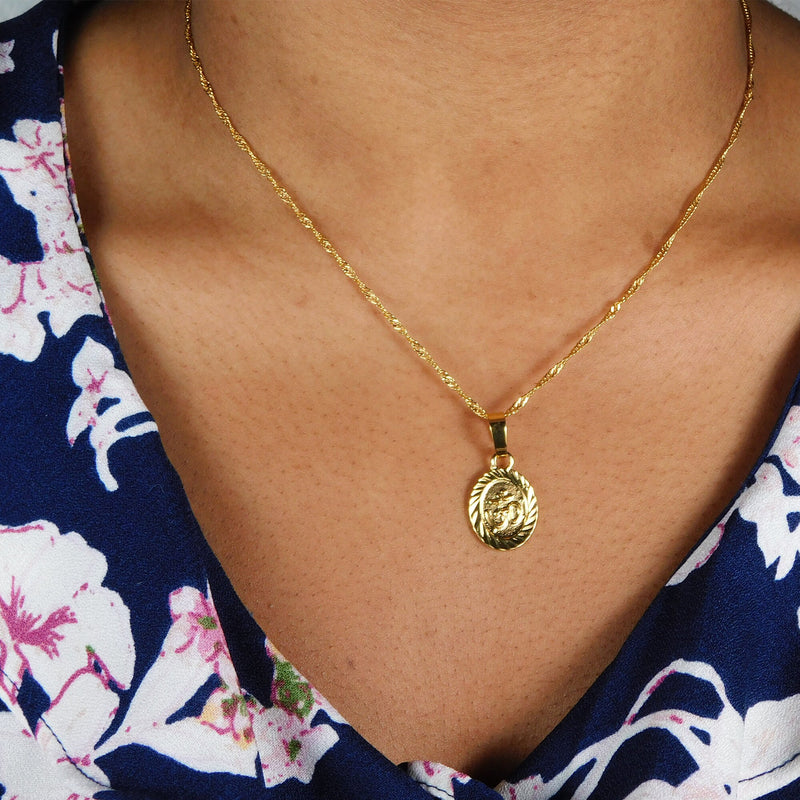 18K Gold Plated Om Pendant Necklace / Hindu Pendant / Yoga Meditation Jewelry / Spiritual Necklace