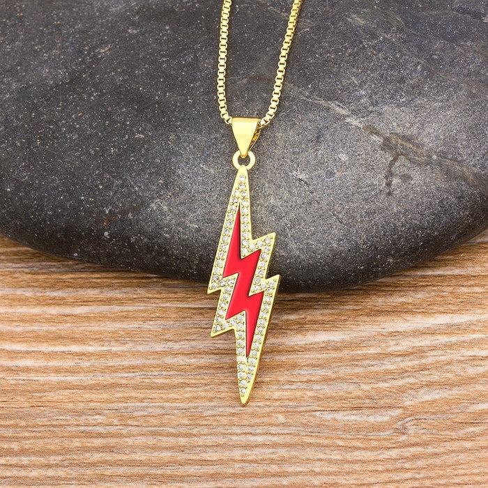 Lightning bolt necklace, lightning bolt necklace for men/women, lightning necklace, gold plated lightning Necklace