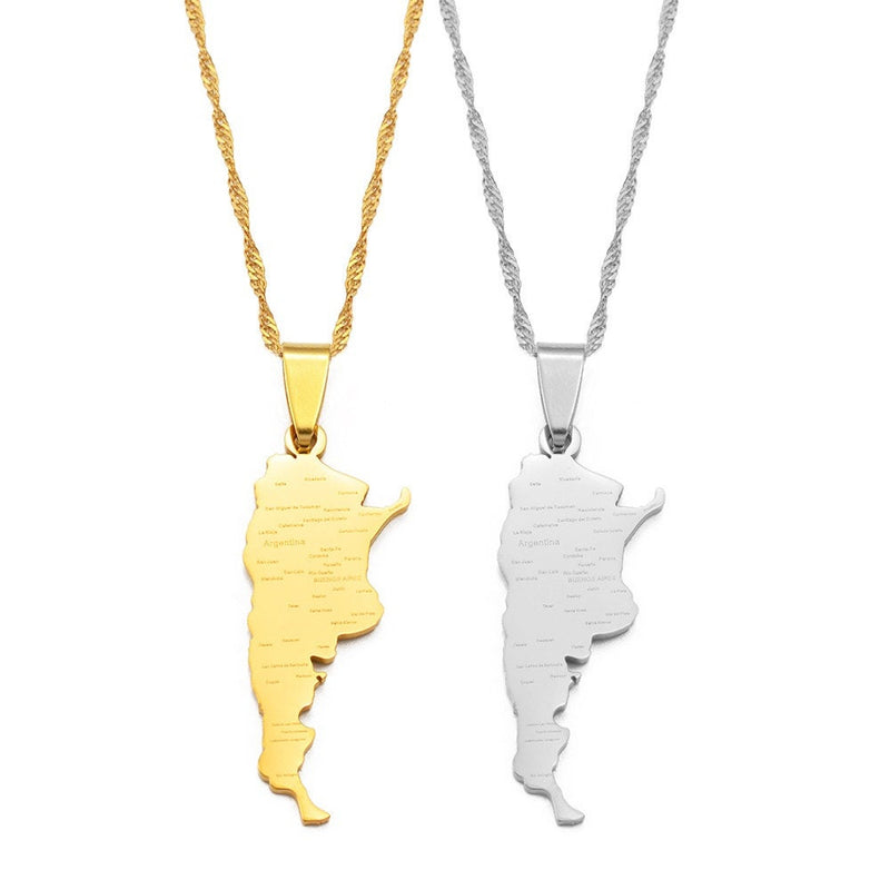 18K Gold Plated Argentina Necklace, argentina art, argentina gifts, necklace from argentina - 1stCulture