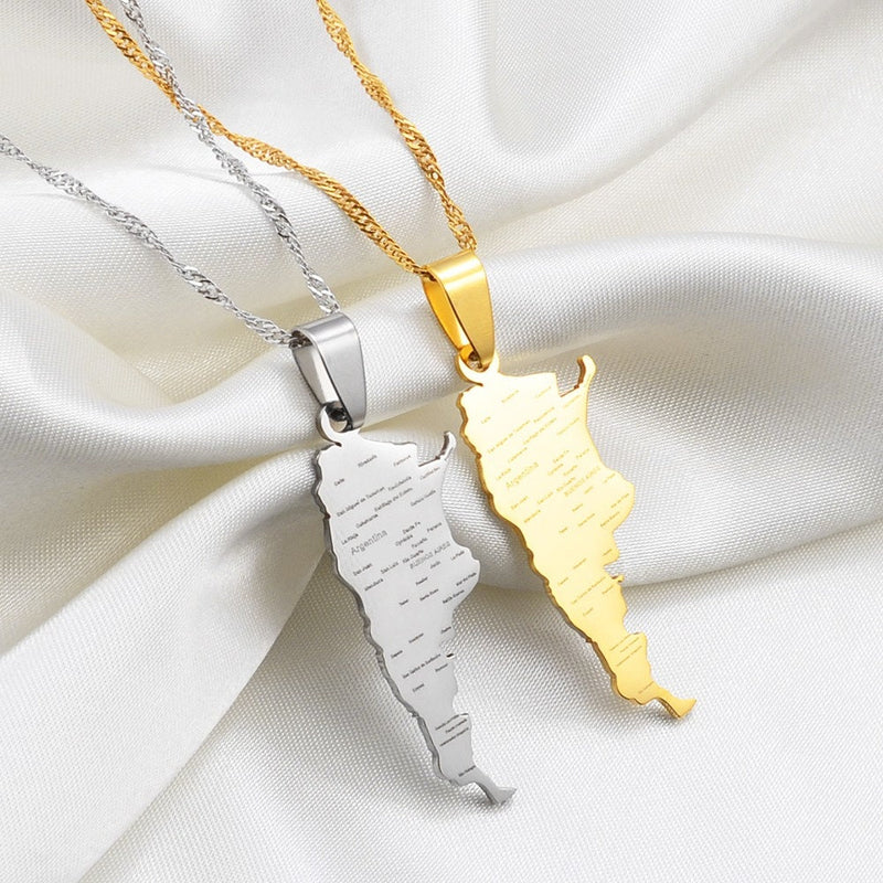 18K Gold Plated Argentina Necklace, argentina art, argentina gifts, necklace from argentina - 1stCulture