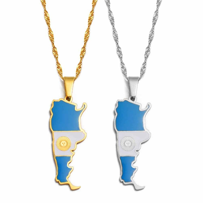 18K Gold Plated Argentina Necklace, Argentina t-shirt, Argentina keychain, Argentina map, Argentina flag, Argentina poster, Argentina gifts - 1stCulture