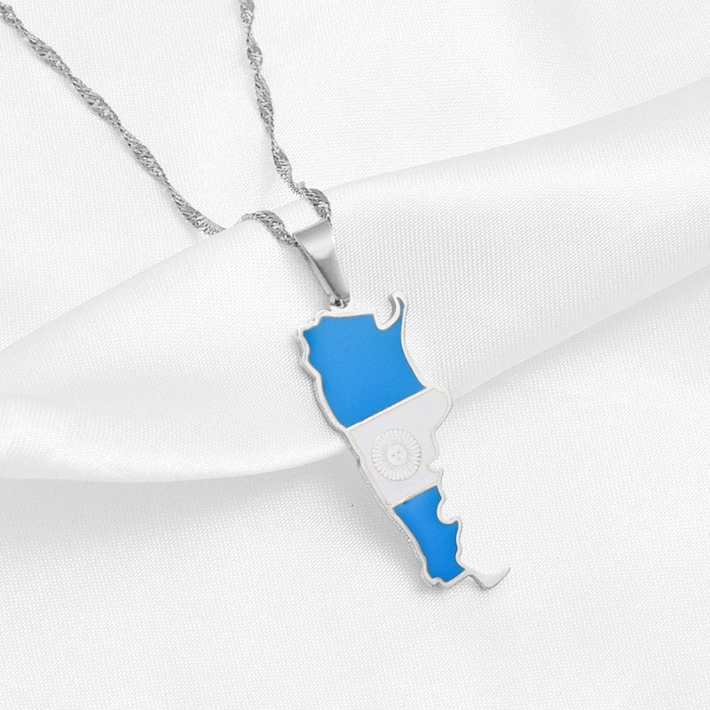 18K Gold Plated Argentina Necklace, Argentina t-shirt, Argentina keychain, Argentina map, Argentina flag, Argentina poster, Argentina gifts - 1stCulture