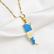 18K Gold Plated Argentina Necklace, Argentina t-shirt, Argentina keychain, Argentina map, Argentina flag, Argentina poster, Argentina gifts - 1stCulture
