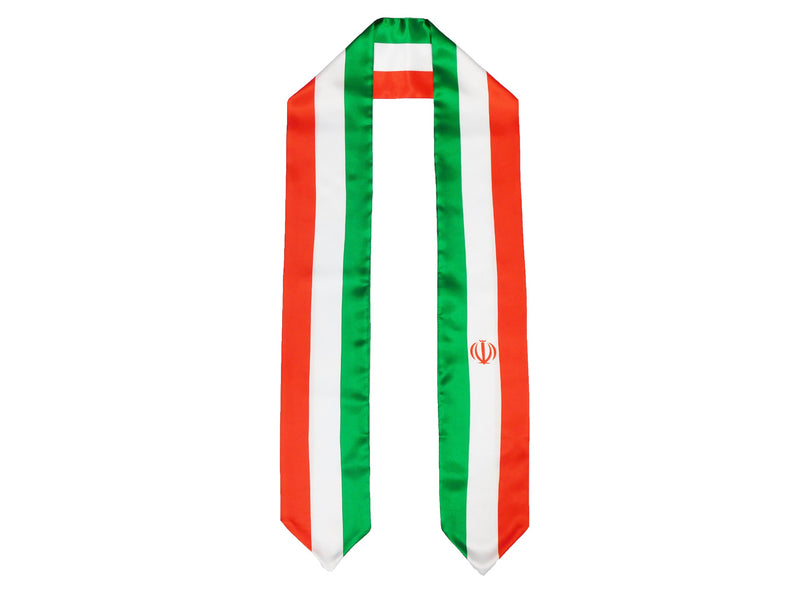 Iran Flag Graduation Stole, Iran Flag Graduation Sash, Iran Graduation Stole, Iranian Flag Graduation Stole