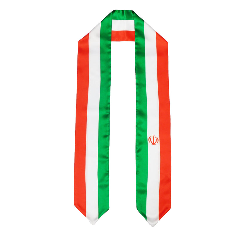 Iran Flag Graduation Stole, Iran Flag Graduation Sash, Iran Graduation Stole, Iranian Flag Graduation Stole