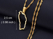 18K Gold Plated Dominica Necklace, dominica wall art, dominica art, dominica baby, dominica folk, Dominican necklace, dominica earrings - 1stCulture