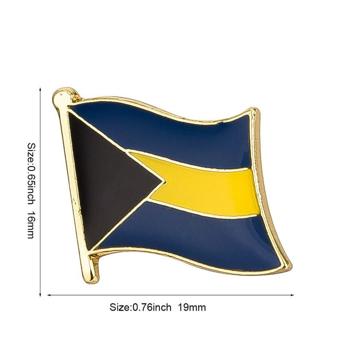 Bahamas National Flag Lapel Pin / Bahamas Flag Lapel clothes / Bahamas country flag Badge / national flag Brooch / Bahamas enamel pins