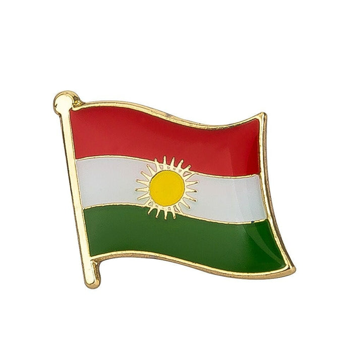 Kurdistan National Flag Lapel Pin / Kurdistan Flag Lapel clothes / country flag Badge / national flag Brooch / Kurdistan enamel pins