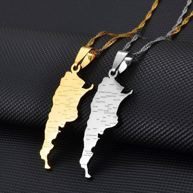 18K Gold Plated Argentina Necklace, argentina art, argentina gifts, necklace from argentina - 1stCulture