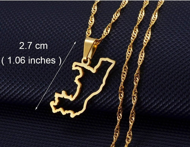 Republic of Congo 18K Gold Plated Necklace / Republic of Congo Jewelry / Republic of Congo Pendant / Republic of Congo Gift