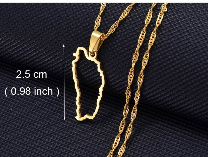 18K Gold Plated Dominica Necklace, dominica wall art, dominica art, dominica baby, dominica folk, Dominican necklace, dominica earrings