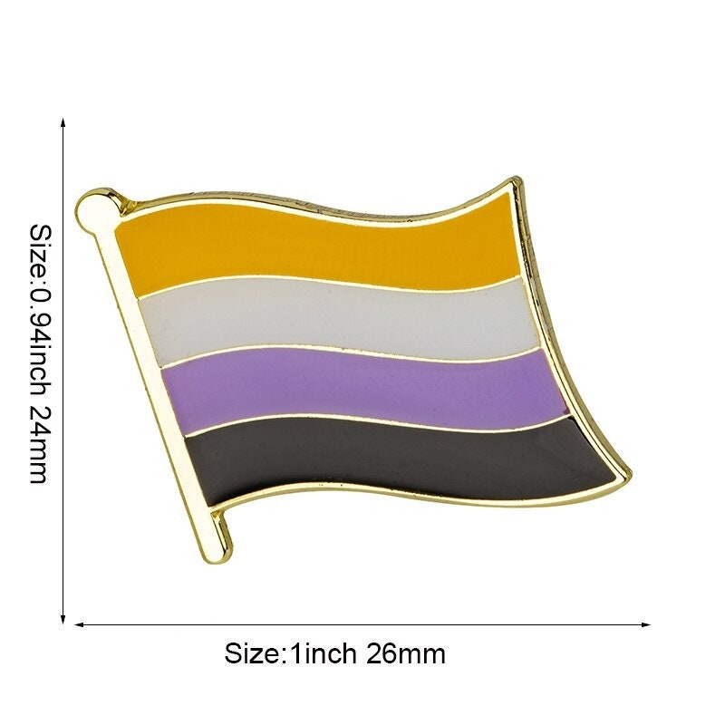 Nonbinary Pride Flag Lapel Pin / LGBTQIA Transgender Gender Fluid Aromantic Genderqueer Pansexual Bisexual Asexual Lesbian Polyamorous