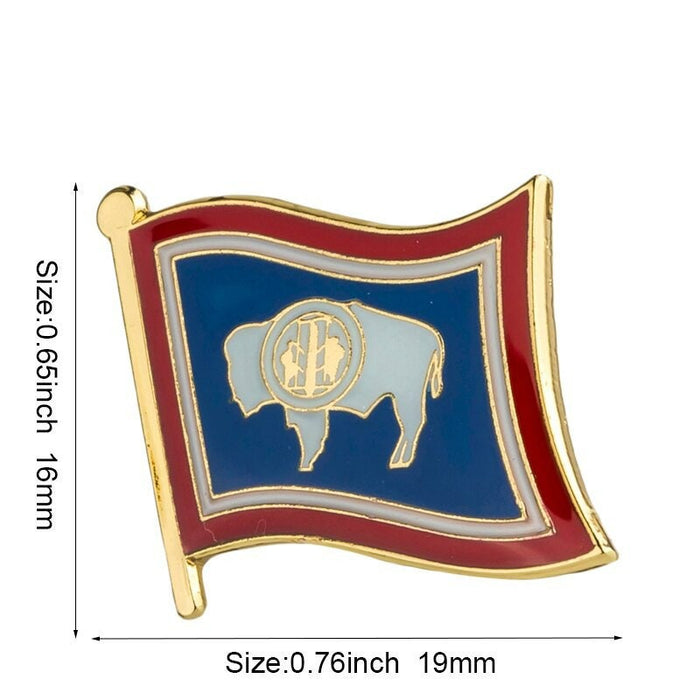 Wyoming State flag lapel pin / USA  Wyoming flag clothes brooch / enamel pins /  Wyoming flag Badge /  Wyoming pin
