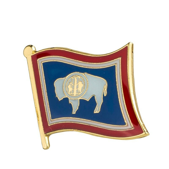 Wyoming State flag lapel pin / USA  Wyoming flag clothes brooch / enamel pins /  Wyoming flag Badge /  Wyoming pin