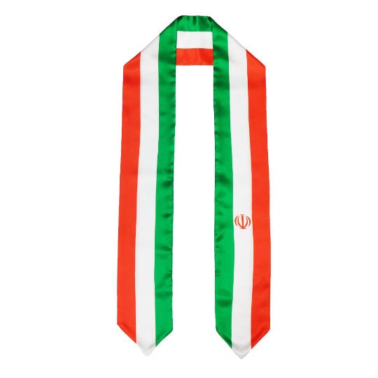 Graduation  Stole Iran Flag, Iran Flag Graduation Sash, Iran Graduation Stole, Iranian Flag Graduation Stole