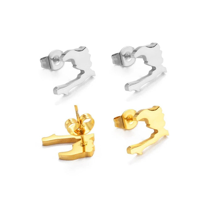 18K Gold Plated Haiti Emblem Earrings - Haiti Earrings - Haiti pendant - Haiti jewelry - Haiti charm