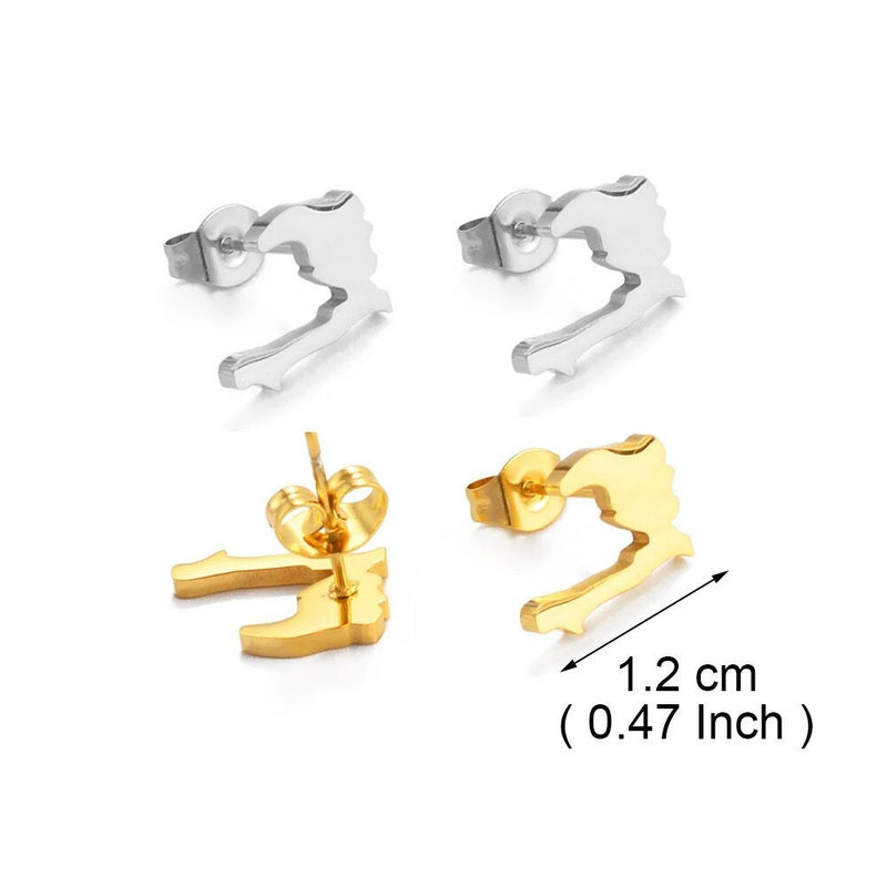 18K Gold Plated Haiti Emblem Earrings - Haiti Earrings - Haiti pendant - Haiti jewelry - Haiti charm