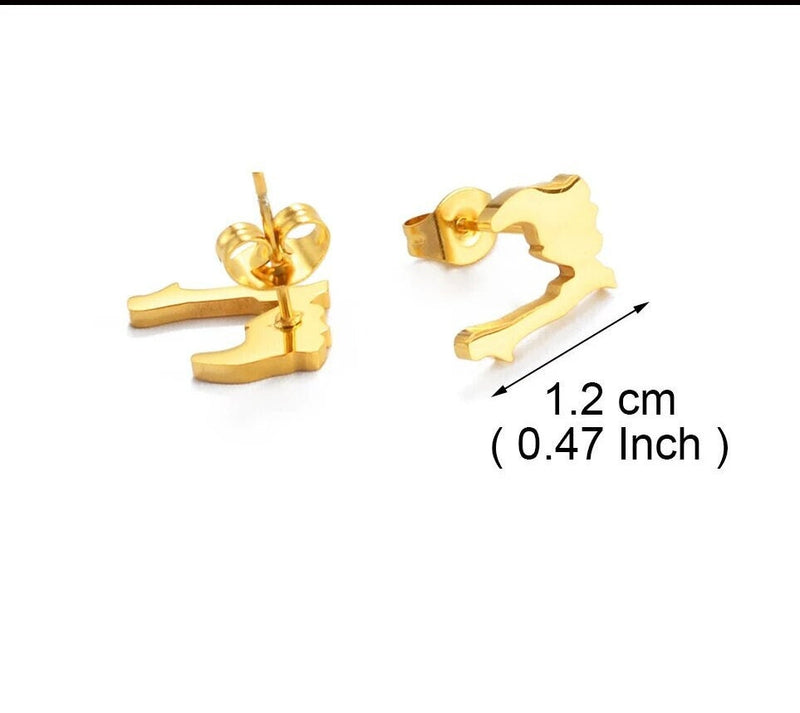 18K Gold Plated Haiti Emblem Earrings - Haiti Earrings - Haiti pendant - Haiti jewelry - Haiti charm