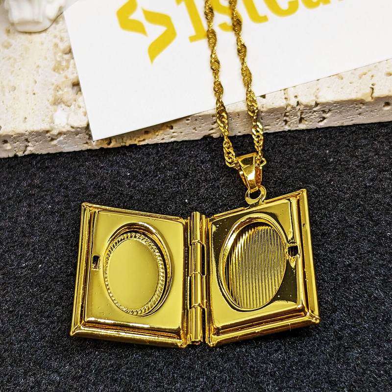 18K Gold Plated Quran Koran Necklace / Ayatul Kursi Necklace / Islamic Necklace / Allah Necklace / Muslim Gift / Insert Pic, Notes Inside