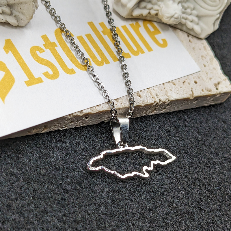 18k Gold Plated Jamaica Map Necklace