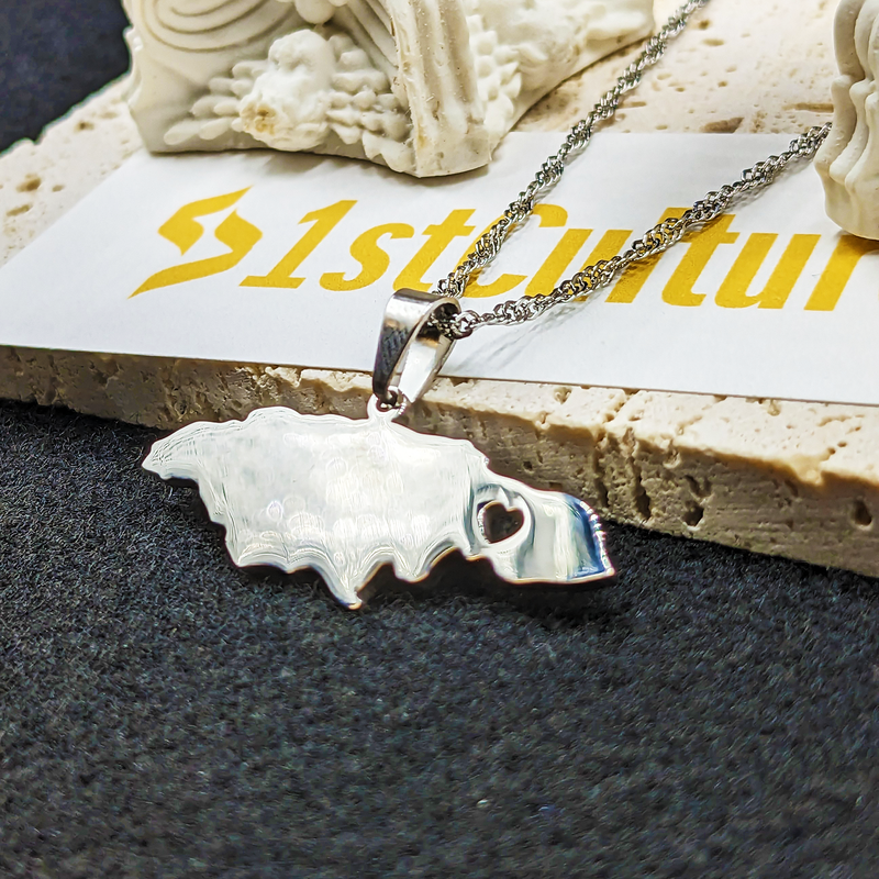 18k Gold Plated Jamaica Map Necklace