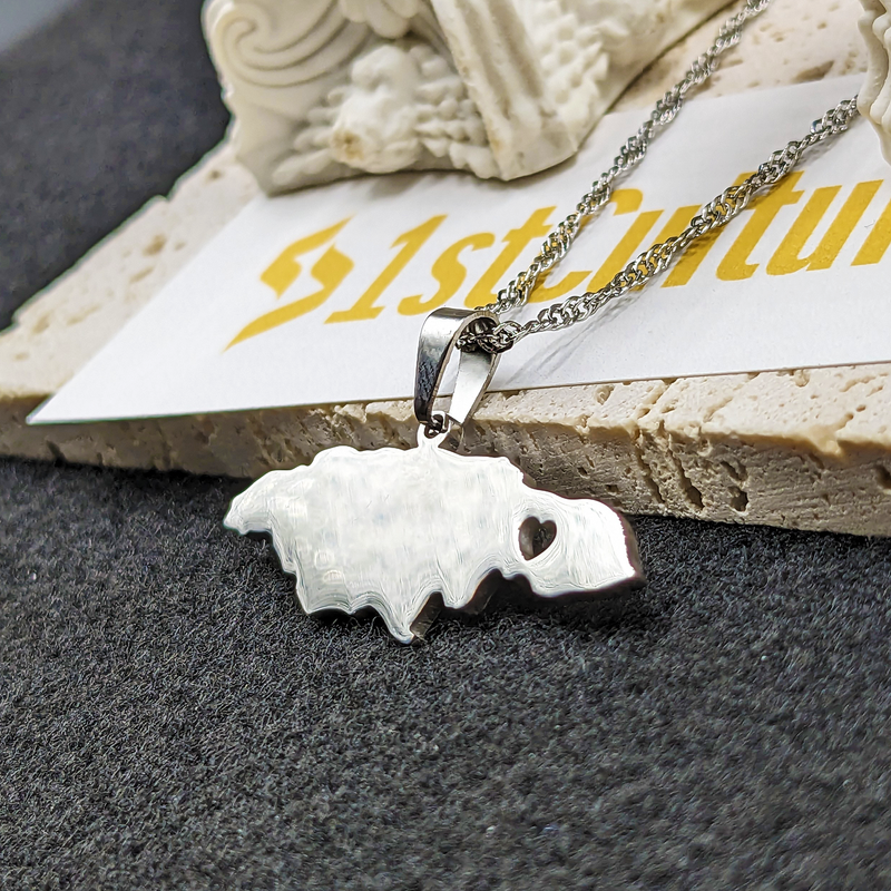 18k Gold Plated Jamaica Map Necklace