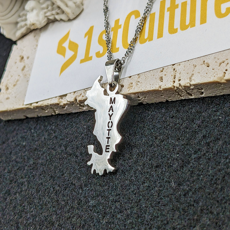 18k Gold Plated Mayotte Map Necklace