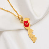 18k Gold Plated Morocco Necklace - Morocco Map - Morocco Jewelry - Morocco Shirt - Morocco Earrings - Morocco Ring - Morocco Souvenir